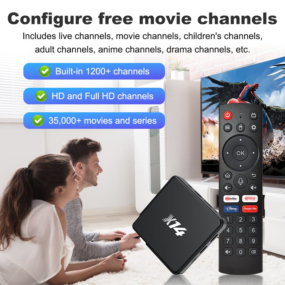 Wholesale Custom X14 Set-top box Allwinner H313 BT5.1 Dual WIFI Ultra HD 4K 6K Smart Android TV Box