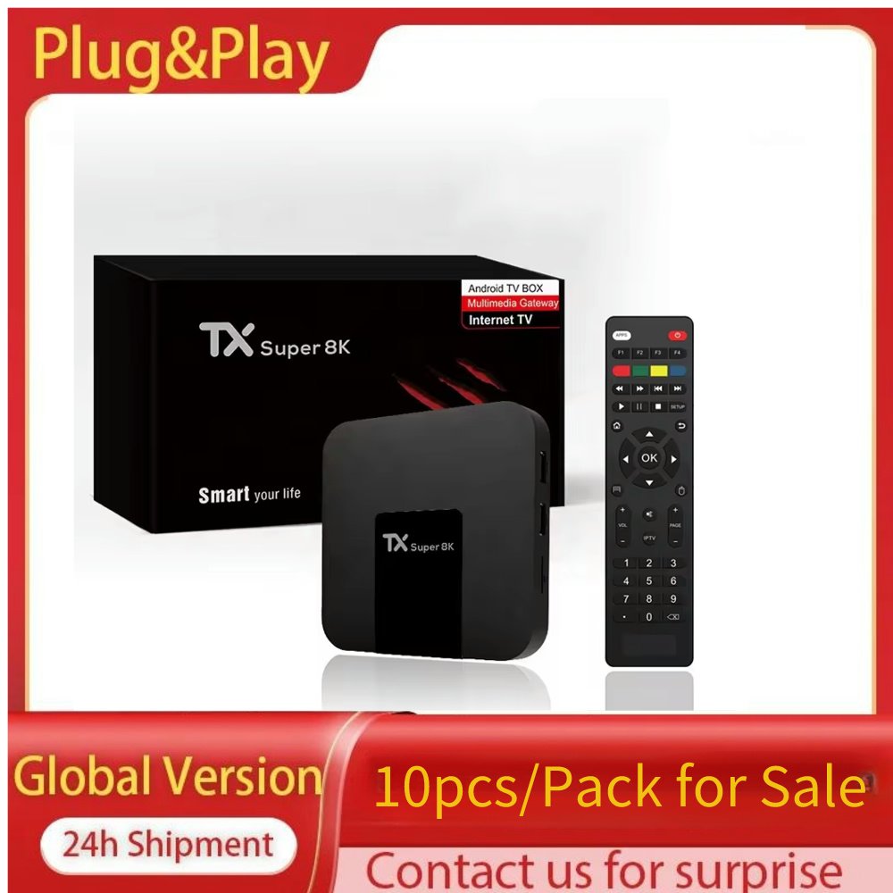 10pcs/Pack 4k Streaming Android TV Box Global version TX Super 8K home Media Player Set-top Box hot in USA UK Arabic European
