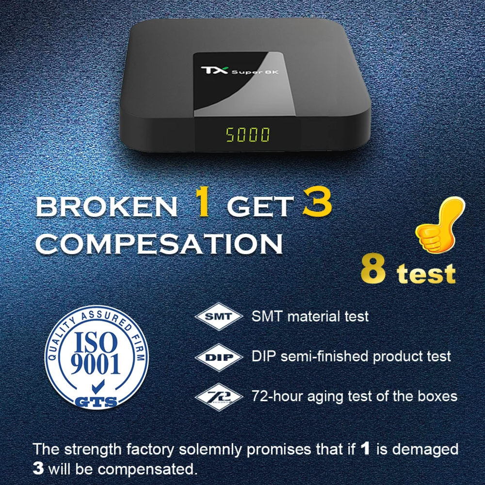10pcs/Pack 4k Streaming Android TV Box Global version TX Super 8K home Media Player Set-top Box hot in USA UK Arabic European