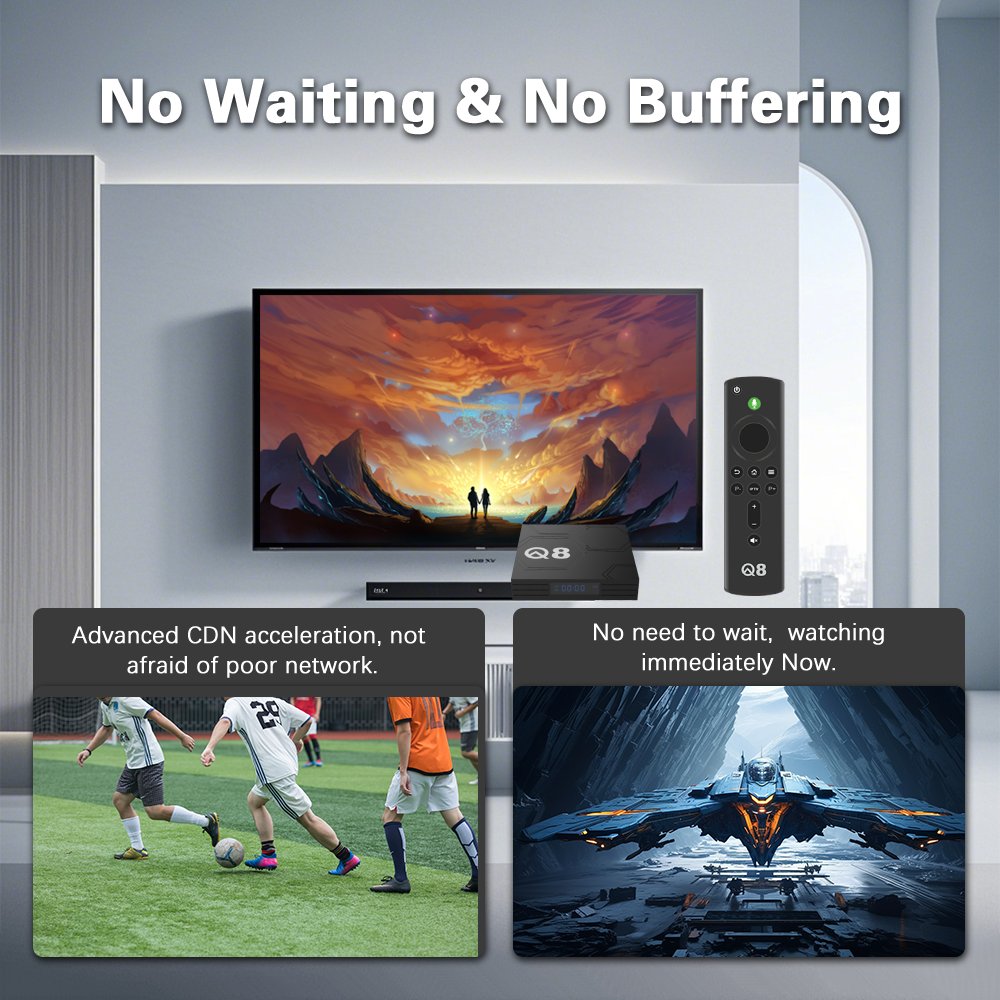 Voice Remote Q8 TV Box with Type-C Android 12 Allwinner H618 Quad Core 4K OTT 2.4G 5G Wifi IP-TV Streaming Set-Top Box Free Test
