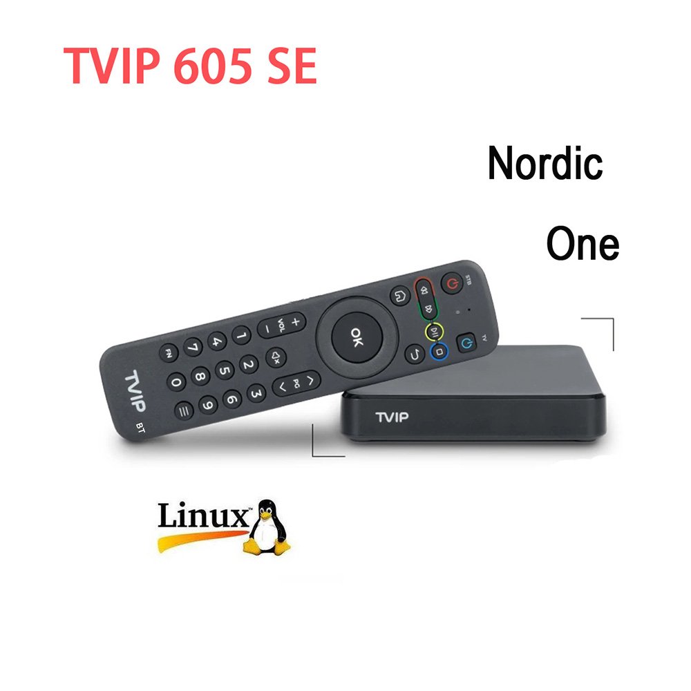 TVIP 605 SE Smart Nordic Android Set Top Box Linux OS with 1GB+8GB RAM Supports 4K Resolution for Sweden Norway Finland Denmark