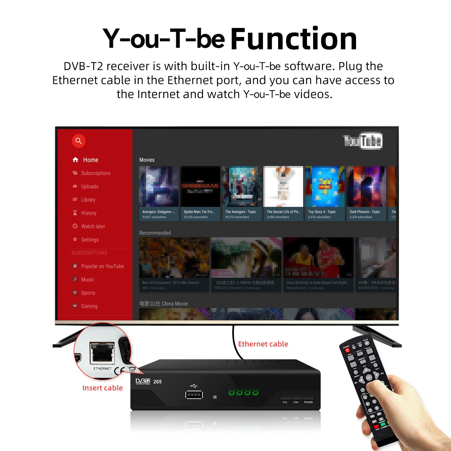 Hot Selling DVB-T2 Free To Air Set Top Box OEM ODM H265 DVB T2 Italy TV Box with Scart Connector Available DVB T2 TV Receiver