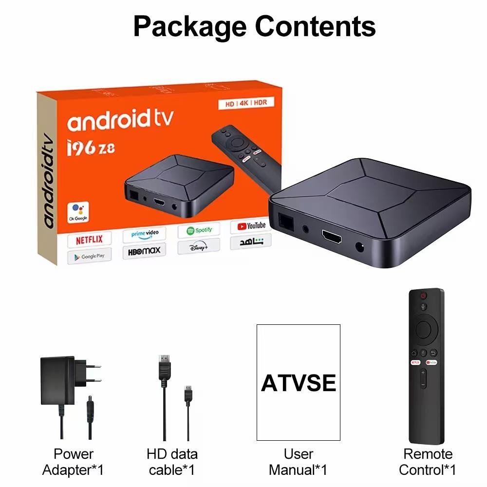 Newest android tv box onn i96 z8 plus androidtv 12 certified 8k wholesale set top box