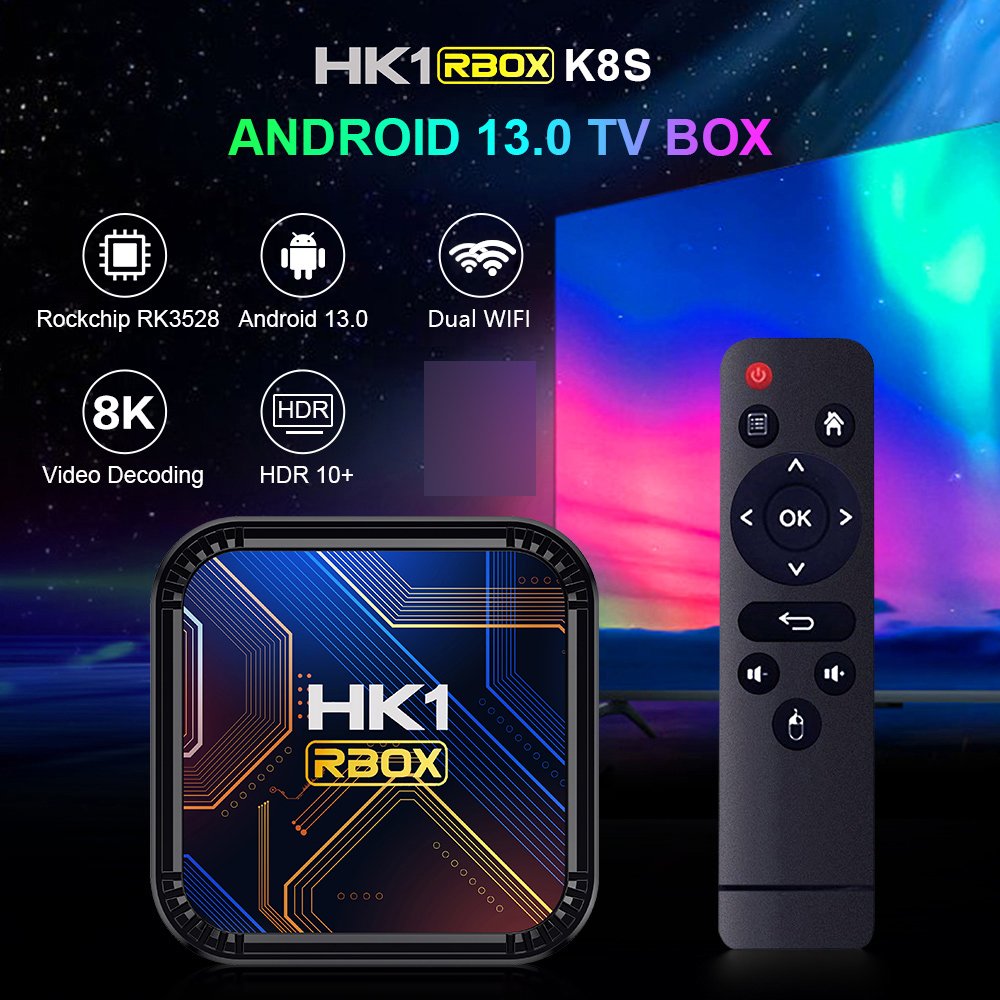 HK1 RBOX K8 Android 13 Set-Top Box RK3528 4K HD 2+16GB 4+32GB 4+64GB 2.4G/5G Dual WIFI Smart TV Box TV Media Android TV Box