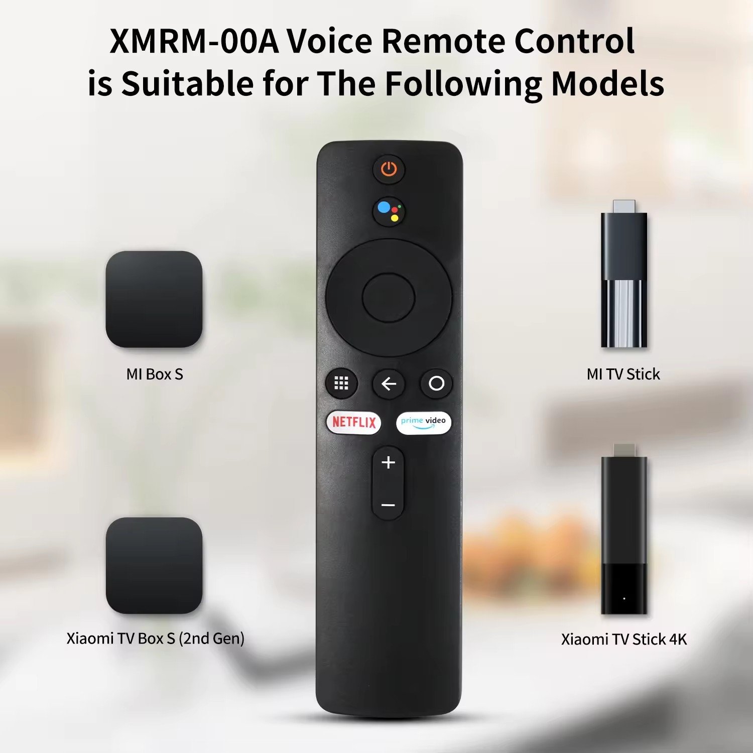 Replacement Mi Smart TV Box Remote XMRM-00A with Google Assistant Netflix Prime-Smart Home Accessory
