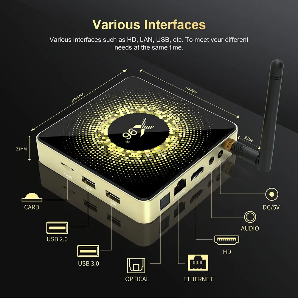 Android TV box Set-top box IPTV Video Media Player 1000MBps Wifi Wireless 4K 8K 2K 1080P 6K 16G 32G 2G Quad Octa Core