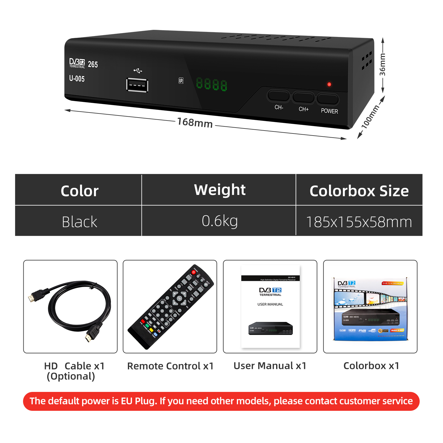 Factory Price DVB-T2 Free To Air Set Top Box H265 DVB T2 Italy TV Box with Scart Connector OEM ODM Decoder DVB T2 TV Receiver