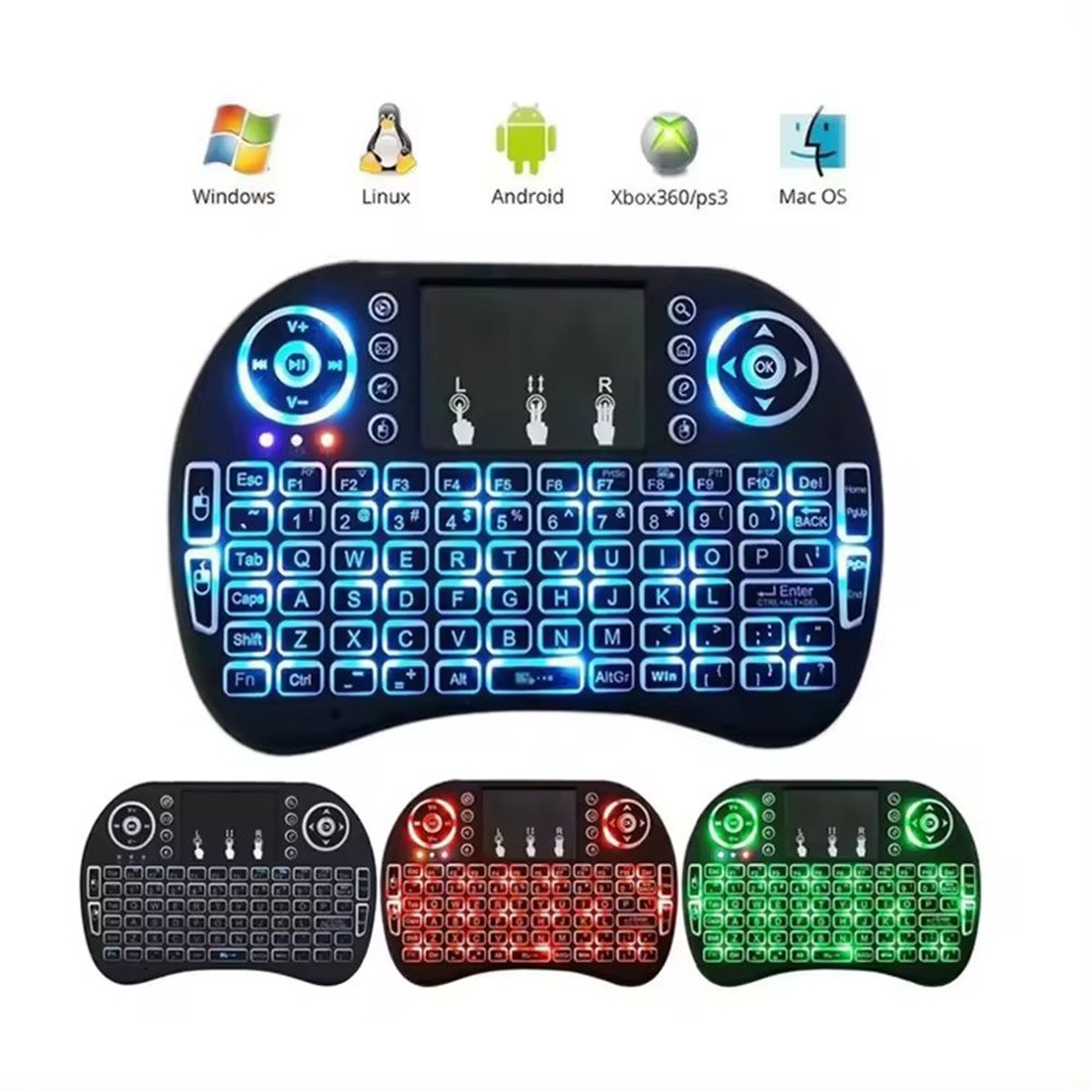 2024 RGB Backlit i8 Air Mouse 2.4G Mini Wireless Keyboard Touchpad Remote Control for Android TV BOX set-top box