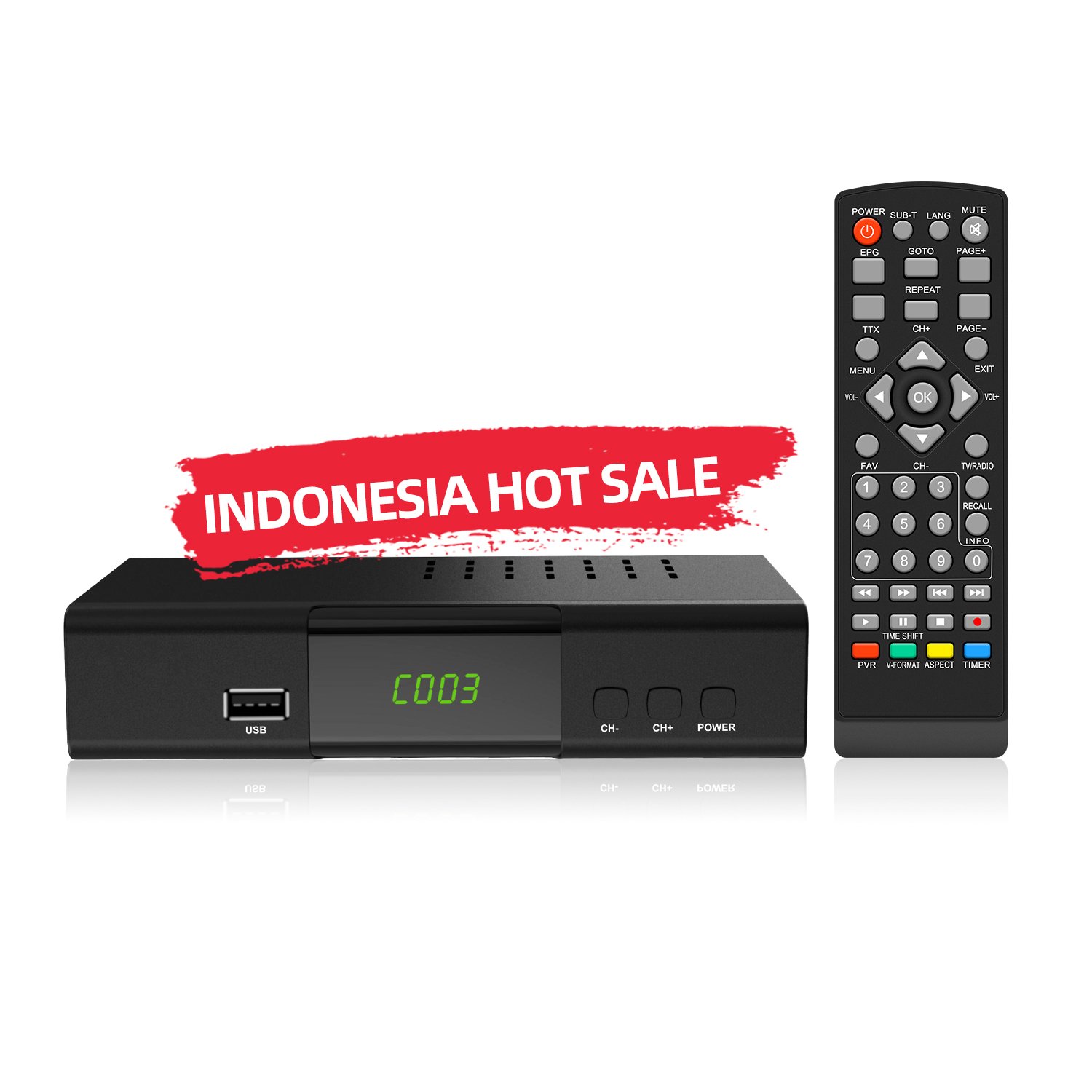 Hot selling Decoder DVB-T2/DVB-T Digital TV Receptor h264 HD DVB-T2 Decodificador Set Top Box for Indonesia DVB T2 Receiver