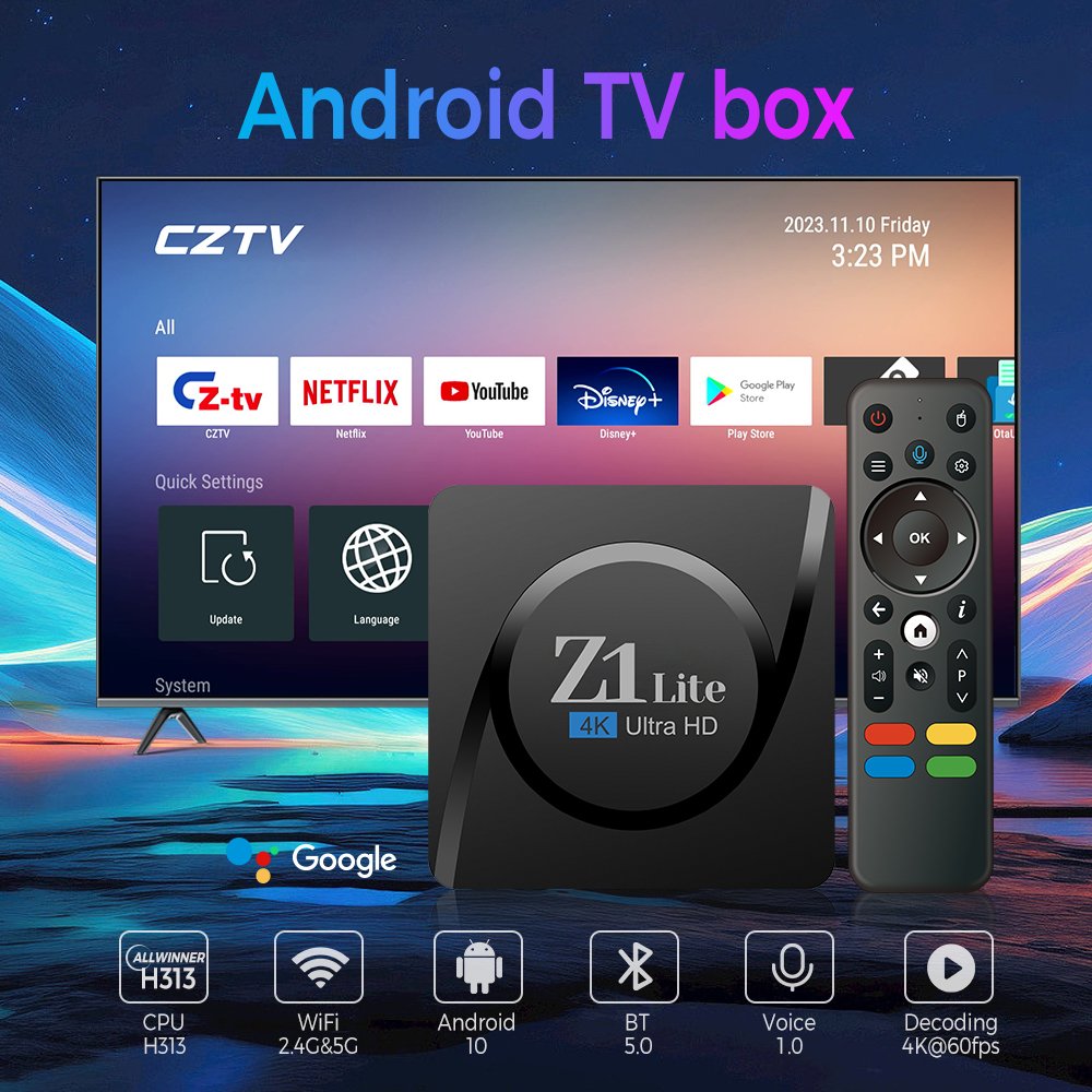 GYS NEW MODEL Z1 Lite H313 2G 16G Android 10 Dual wifi Smart tv box 4k Android set Top box