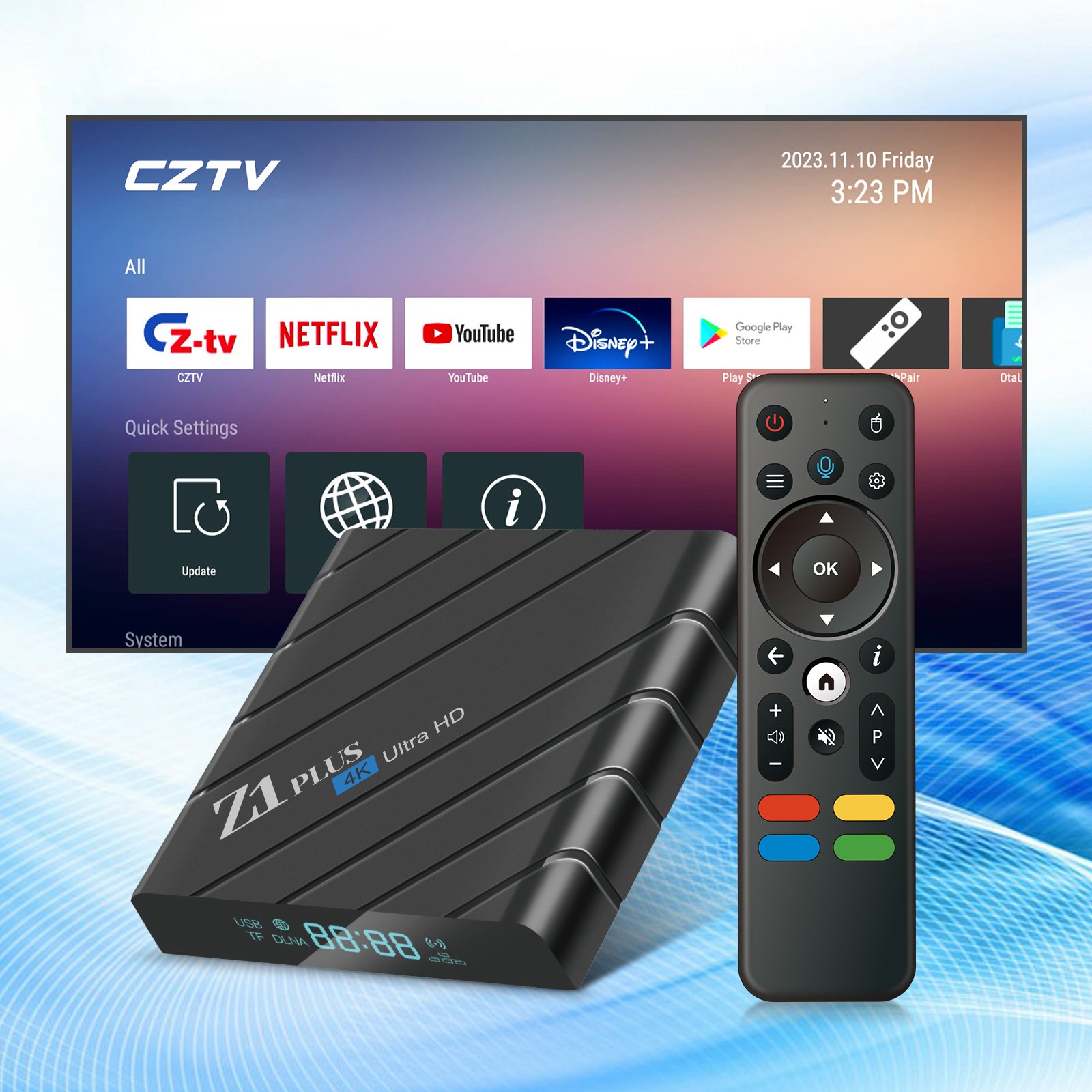 2024 New Tv box Z1 plus Iptv Set Top Box H618 android 12 6k HD Set-top Box 4gb 32gb 64gb dual wifi-BT