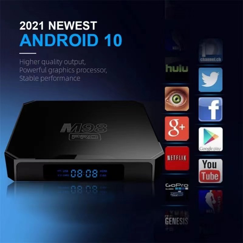 2024 new M98pro 4G/5G set-top box ATV Android 12 5G smart TV box H313 dual-band wifi 4K/2.4g 2+16GB voice BT remote control