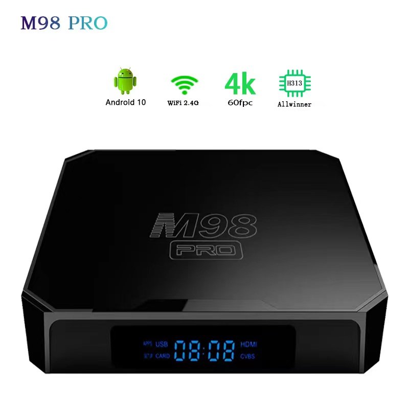 2024 new M98pro 4G/5G set-top box ATV Android 12 5G smart TV box H313 dual-band wifi 4K/2.4g 2+16GB voice BT remote control