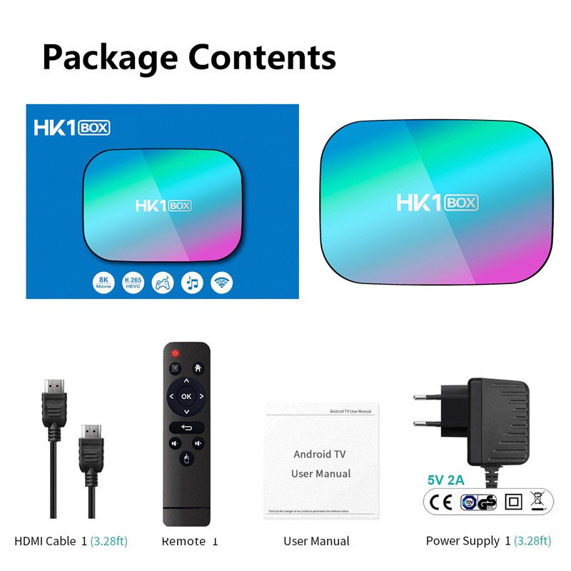 HK1 Box Android Set Top Box Amlogic S905X3 8K 4GB 32GB Dual WiFi Smart IPTV Android TV Box with Gigabit Ethernet