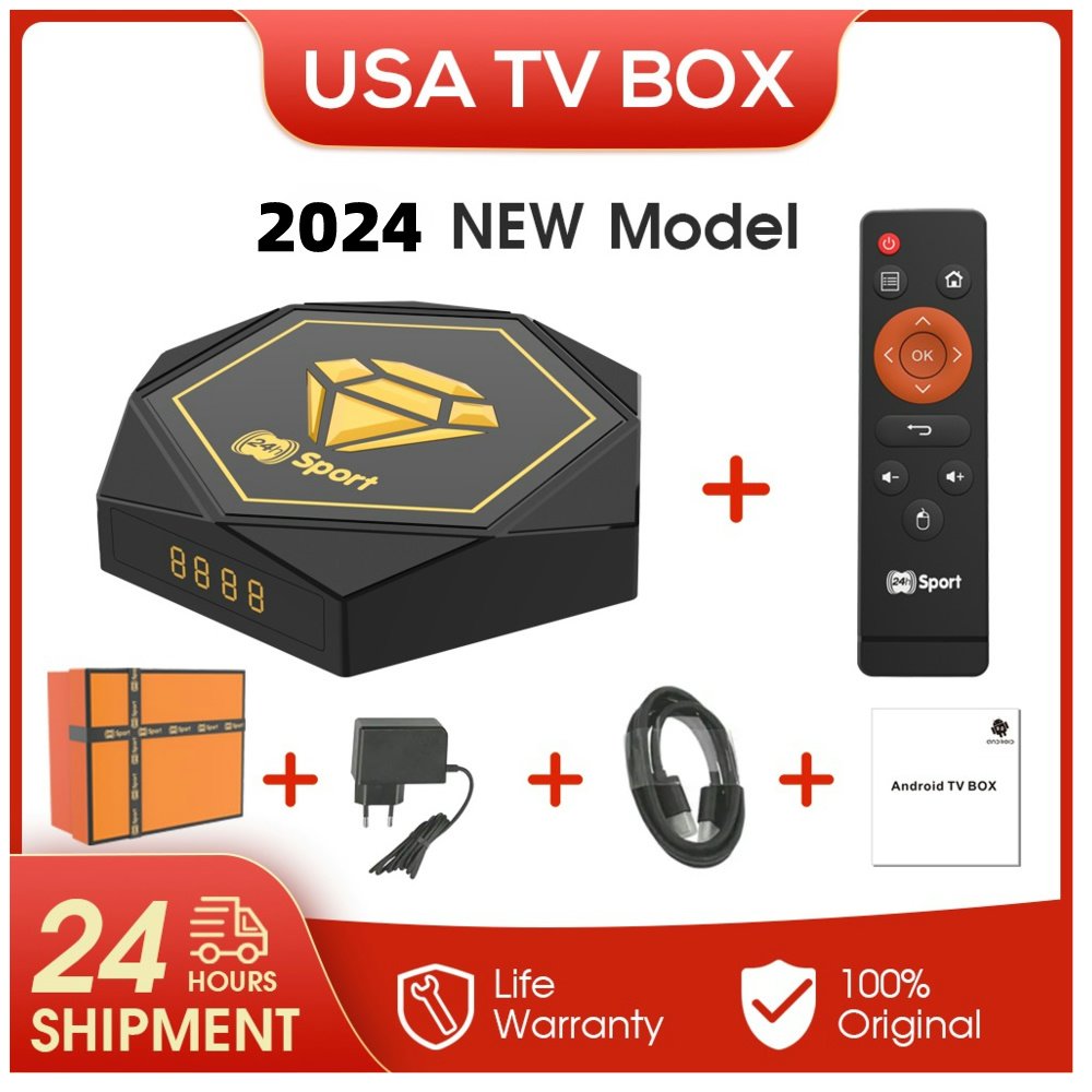 24H-Sport IP TV Box Smart Android 24H shipment Global Version 4k 2.4G/5G Wifi BT Streaming Internet TV Set Top box