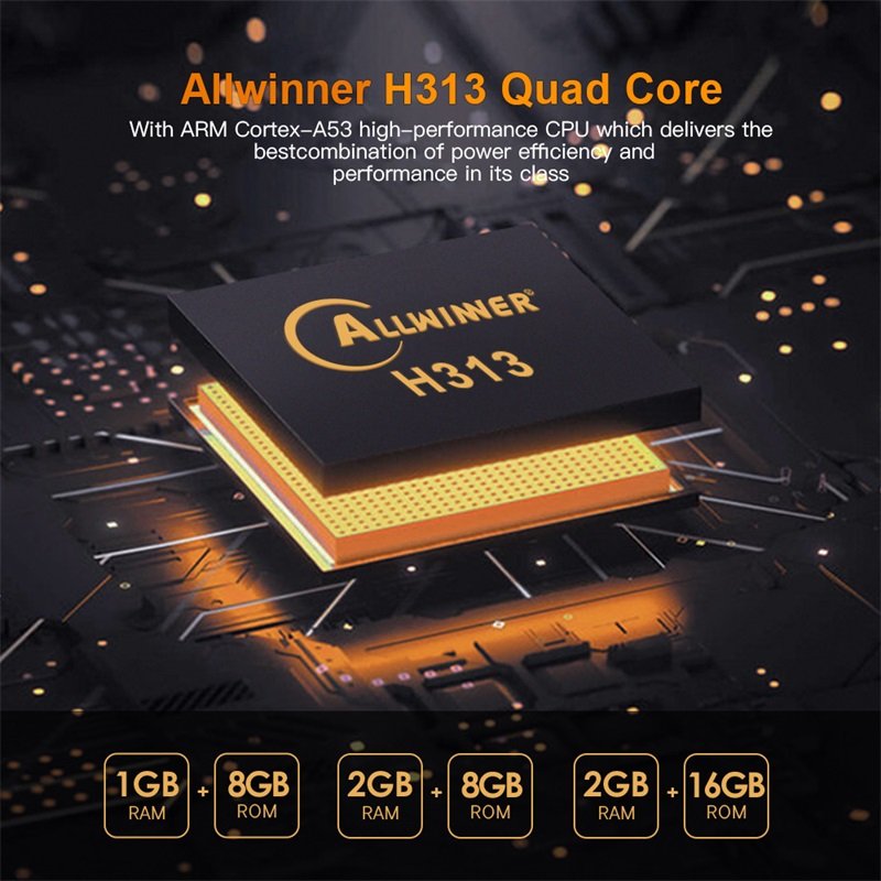 Allwinner H313 tvbox 1GB 8GB Quad Core IPTV set top box ott iptv box streaming devices smart android 4k tv box