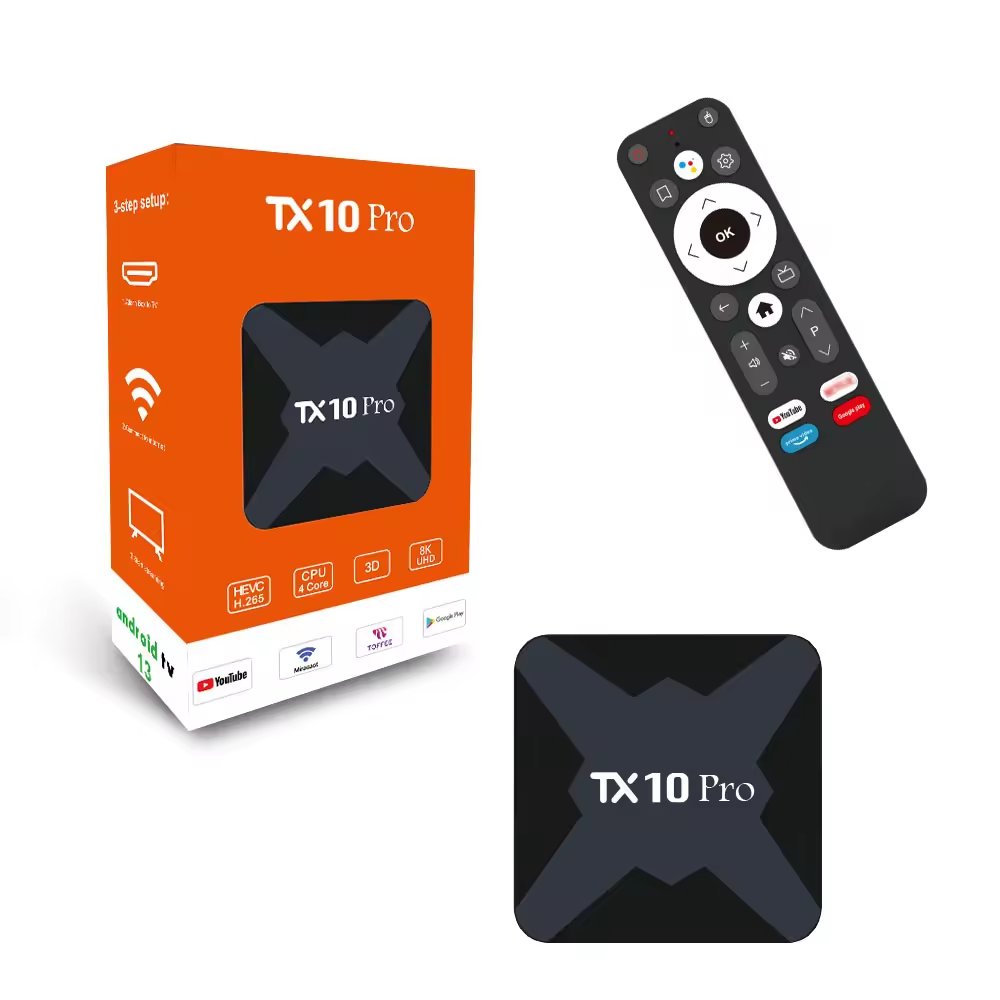 2024 Custom android Tv BOX Android 13 8GB 128GB Media Player TX10 pro Smart TV Box Quad Core 5G WIFI 4K Set-Top Box
