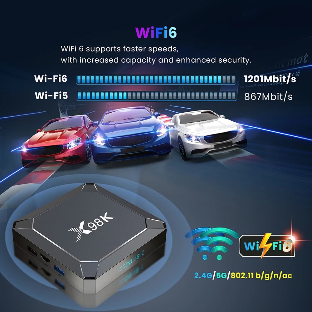Newest Wifi 6 Smart tv box X98 K RK3528 2.4G 5G 8K Media Player BT5.0 Set Top Box Android 13 Tv Box