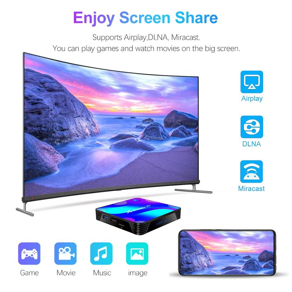 2024 Hot Sell Android TV Box 4GB RAM 32GB 64GB ROM Smart Tvbox S905X4 2.4G 5g Dual WiFi Bt Set Top Box H96max X4