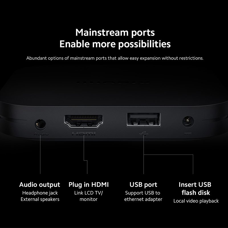 Xiaomi Mi Tv Box S Set Top Box Smart TV Box (2nd Gen) 4k Ultra Hd Bt5.2 2gb 8gb Luxury Quad Core Android 11 Mibox 4k 2G DDR3
