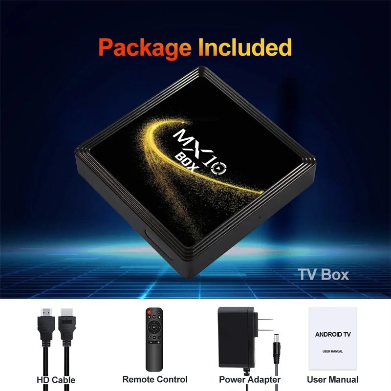 2024 New Hot Selling 1GB 8GB Android 13 Dual Wifi BT 5.0 MX10 Box TV Receiver Set Top Box
