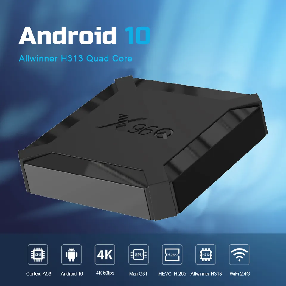 2024 Best TV BOX X96Q Android 12.1 Wi-Fi 2.4GHz 4K Internet Set-top Box 1GB 8GB optional ETV
