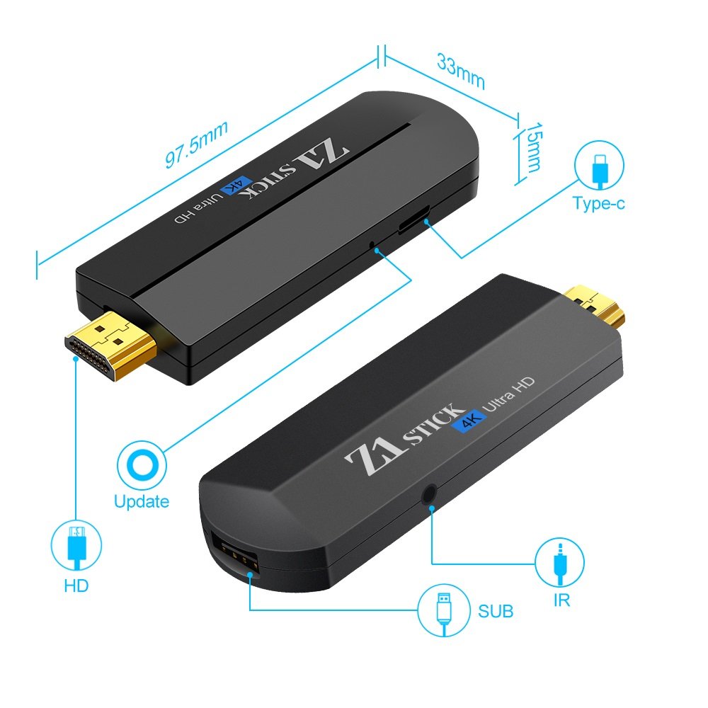Factory Price Z1 Stick 4k Android 10 Atv Allwinner H313 2gb Ram 16gb Rom Dual Wifi Smart Fire Tv Stick HD 4K Set-top Box