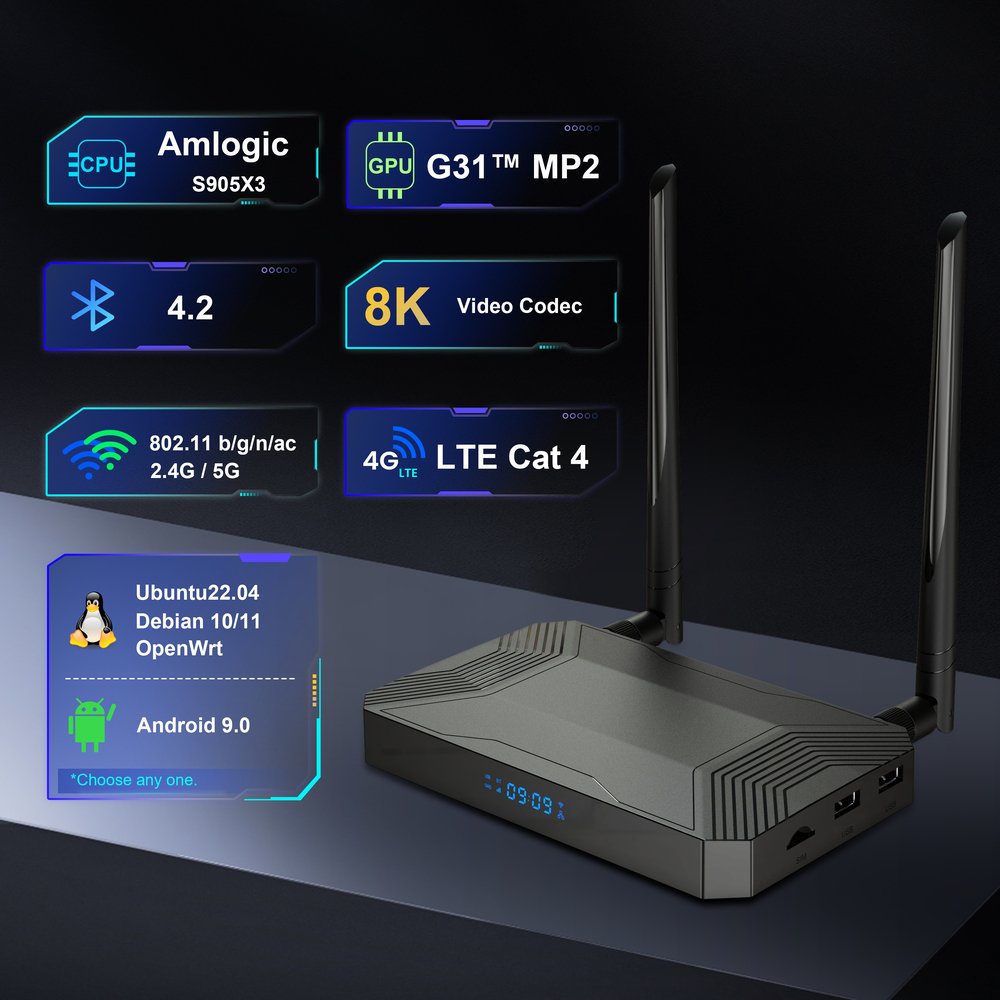 Topleo OTT Android TV Box Smart Set Top Box 2GB 8GB Android 12 BT Voice Remote Supports 4K 8K OTT Android TV Box