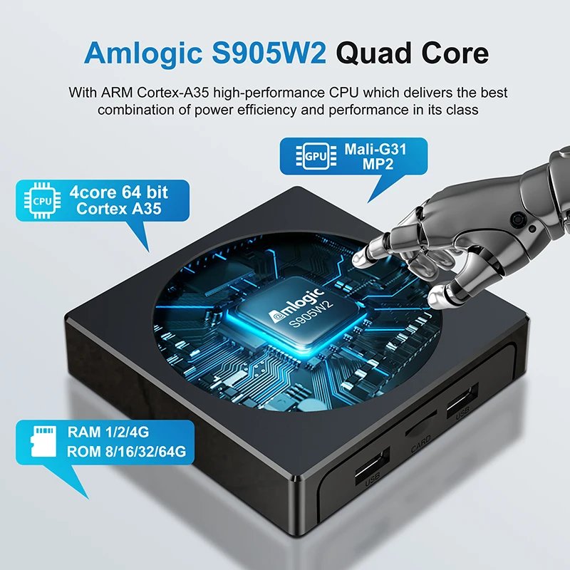 X98 S500 Amlogic S905Y4 4K TV Box Quad Core 2G 16G 4G 32G Dual WiFi Set Top Box Media Player Mini TV Box