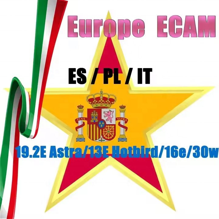 1 Year Ecam Europe Cccam Spain/Italy/Poland Stable for Satellite Receiver GTMEDIA V7S2X/V8UHD/V8X/V9Prime