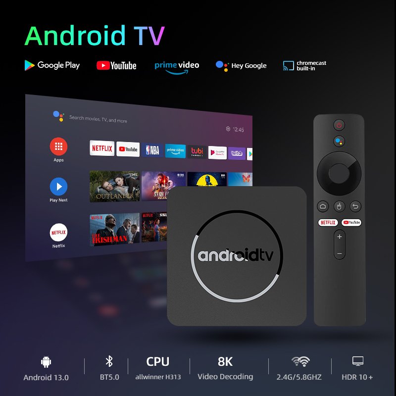 Best price smart android 13 tv box 2GB 16GB 2.4G 5G wifi 4K ATV voice control remote control tvbox VS mi box