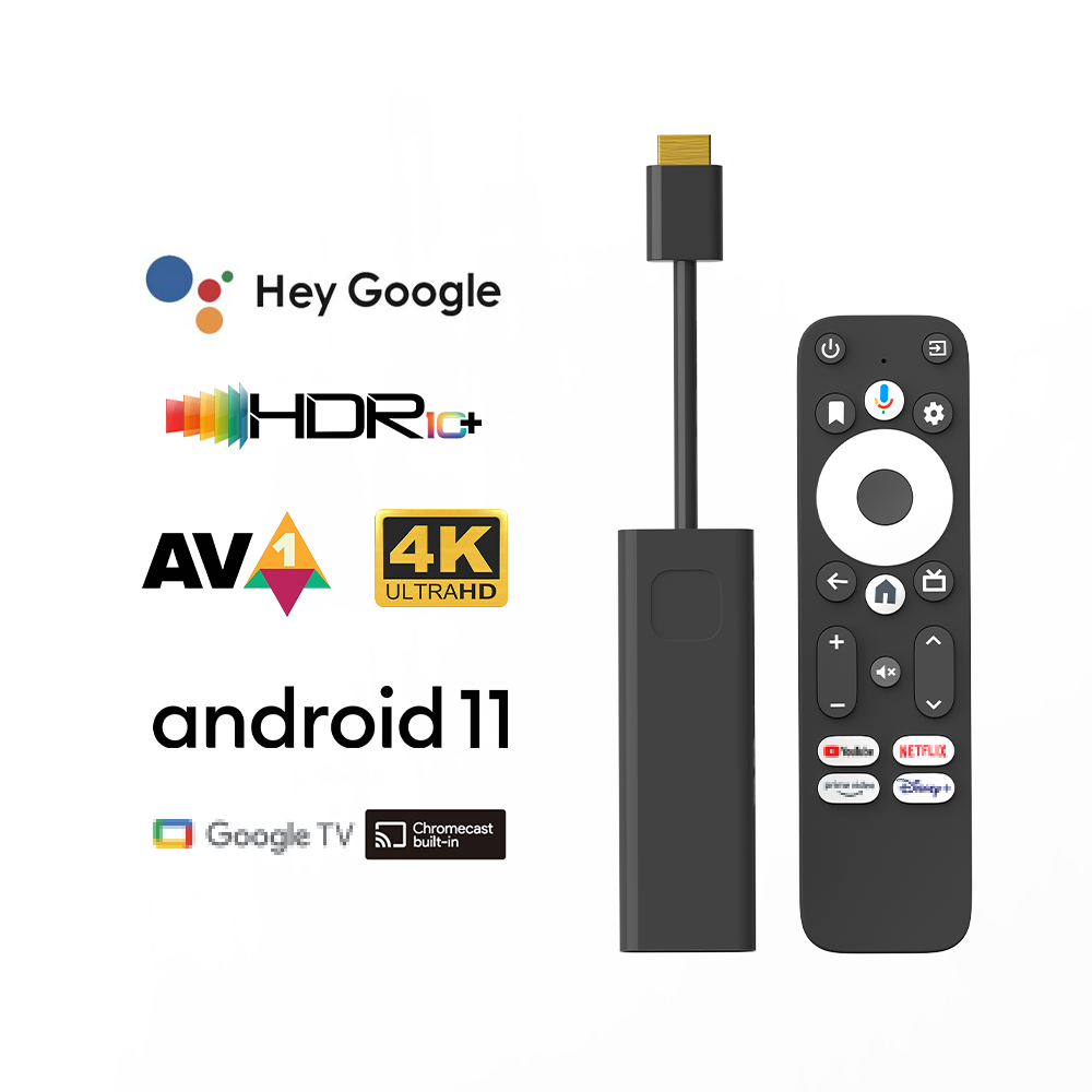 Google TV Amlogic S905Y4 GD1 Dcolor 4K ATV Stick Streaming smart TV Box 2+16 Android 11.0 certificado Set-top box Android tv box