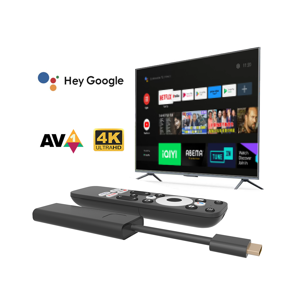 Google TV Amlogic S905Y4 GD1 Dcolor 4K ATV Stick Streaming smart TV Box 2+16 Android 11.0 certificado Set-top box Android tv box