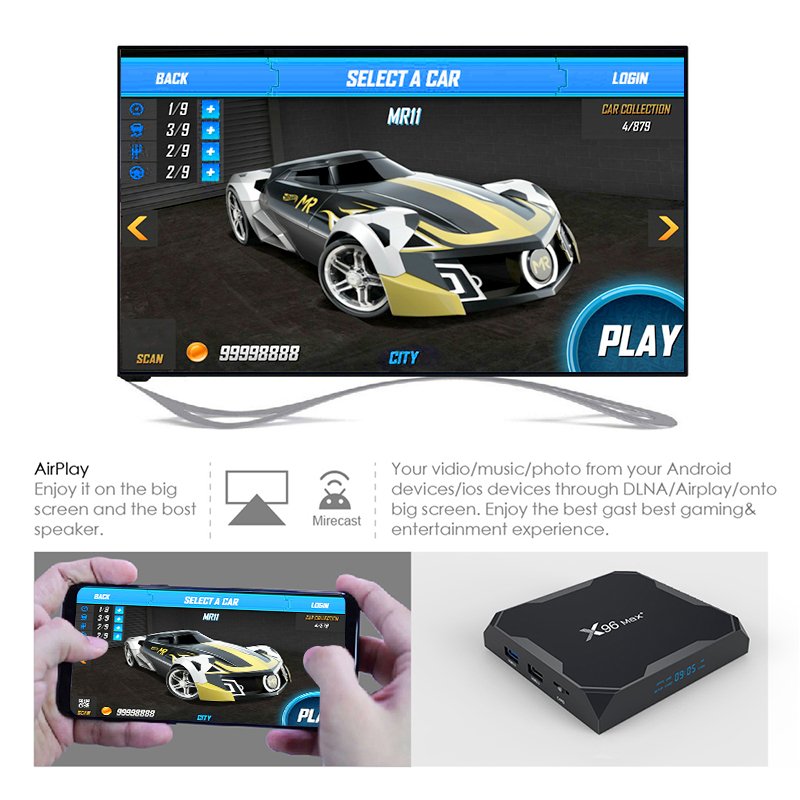 WF tvbox x96 max plus manufacturer custom smart android set top tv box tv x96 max+ 8k