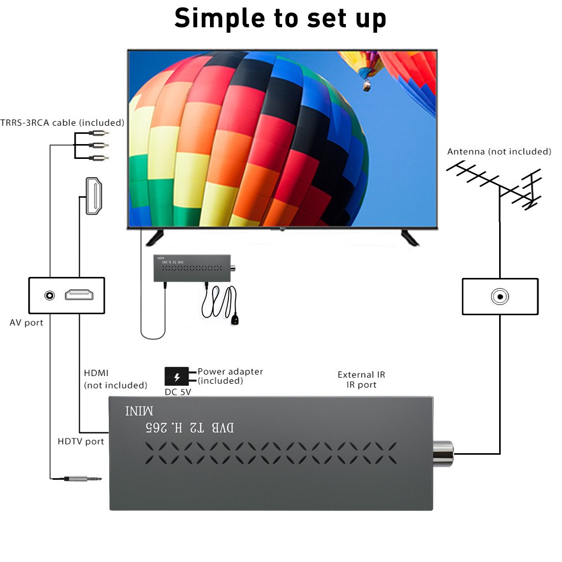 Haohsat DVB T2mini TV Stick 2023 Set Top Box Digital TV Receiver MPEG4 HEVC MINI Dongle TV Decoder DVB-T2 For European digital