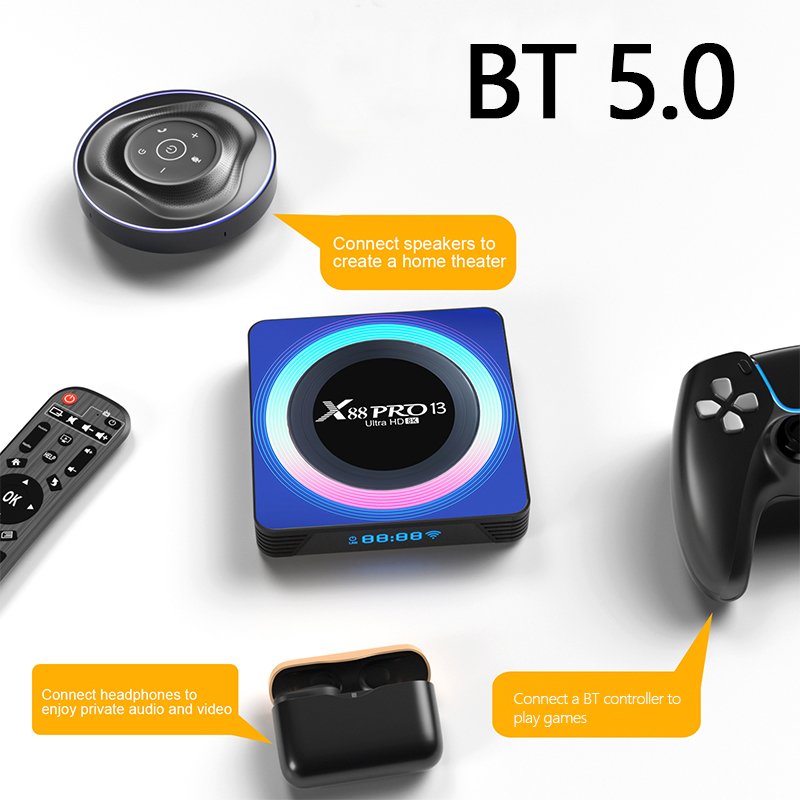 OTT X88 Pro 13 Rockchip RK3528 Android 13 Smart Tv Box Top Box Stream Tv Box 8K Video Decoding Wifi6 BT5.0 HDR Android 13.0 Set
