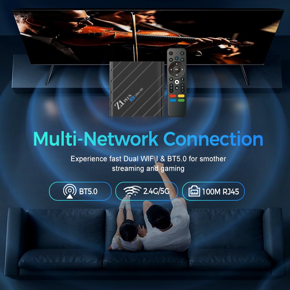 Z1 Plus S905W2 Android 11 Set-Top Box Dual Band WiFi & Bluetooth 4K High-Definition Screen Projection for Foreign Trade TV Box