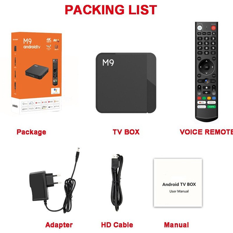 2024 New M9 ATV box Amlogic S905Y4 smart 4k tv box android 11 2GB 16GB AV1 MGP TV Middleware iptv TVBOX q8 Set top box
