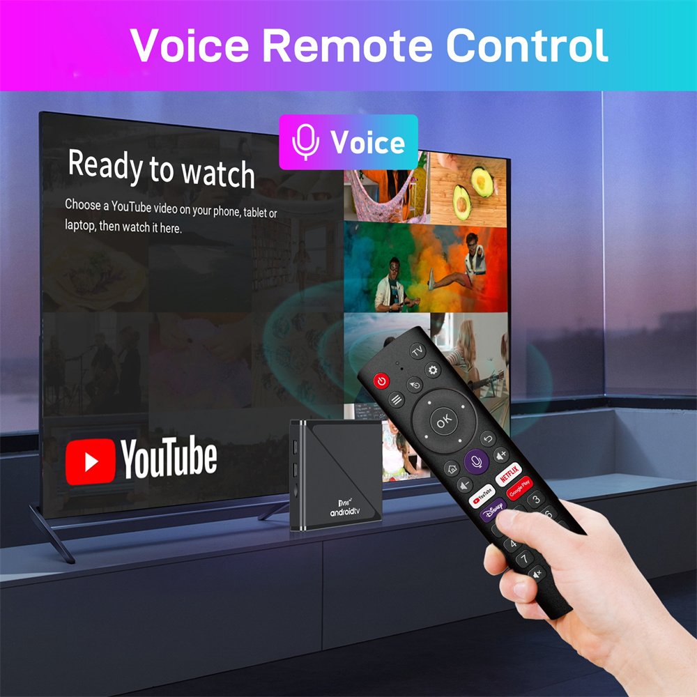 TV98 ATV PRO Android 14 H313 5G Wifi 8K 16GB smart tv box with BT Voice Remote Set-Top Box number keys/IR Learning/Air Mouse