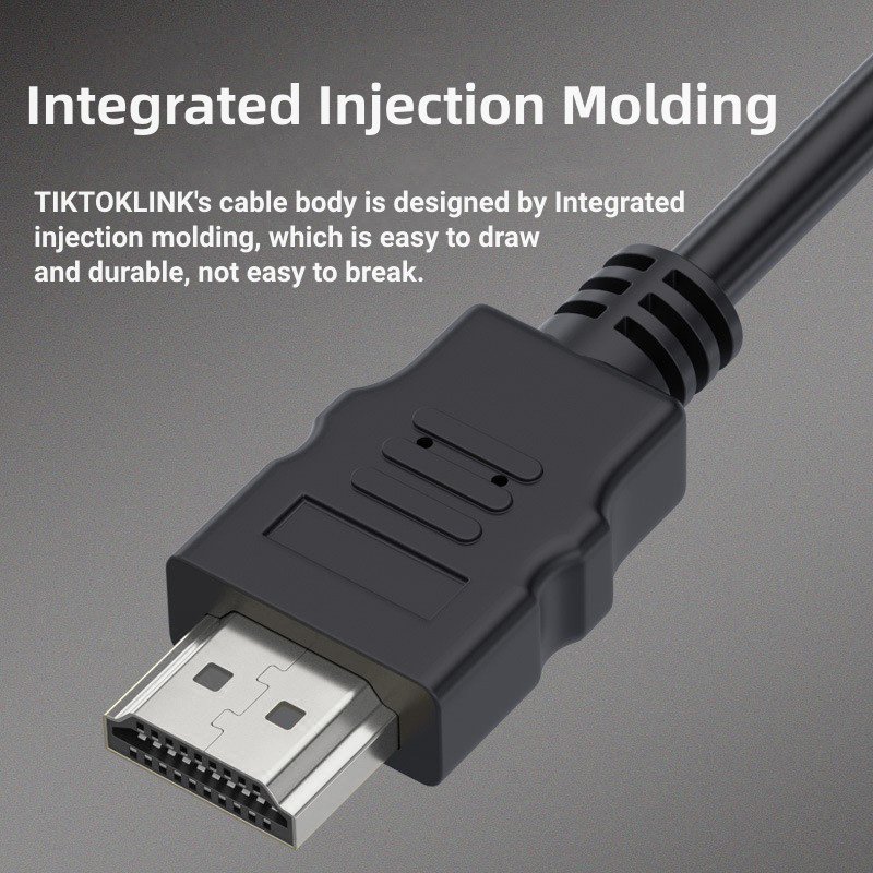 TIKTOKLINK male to male hdmi cable black supports 4K*2K 60Hz 2.0V positive label 14+1 core OD5.5mm for Projector
