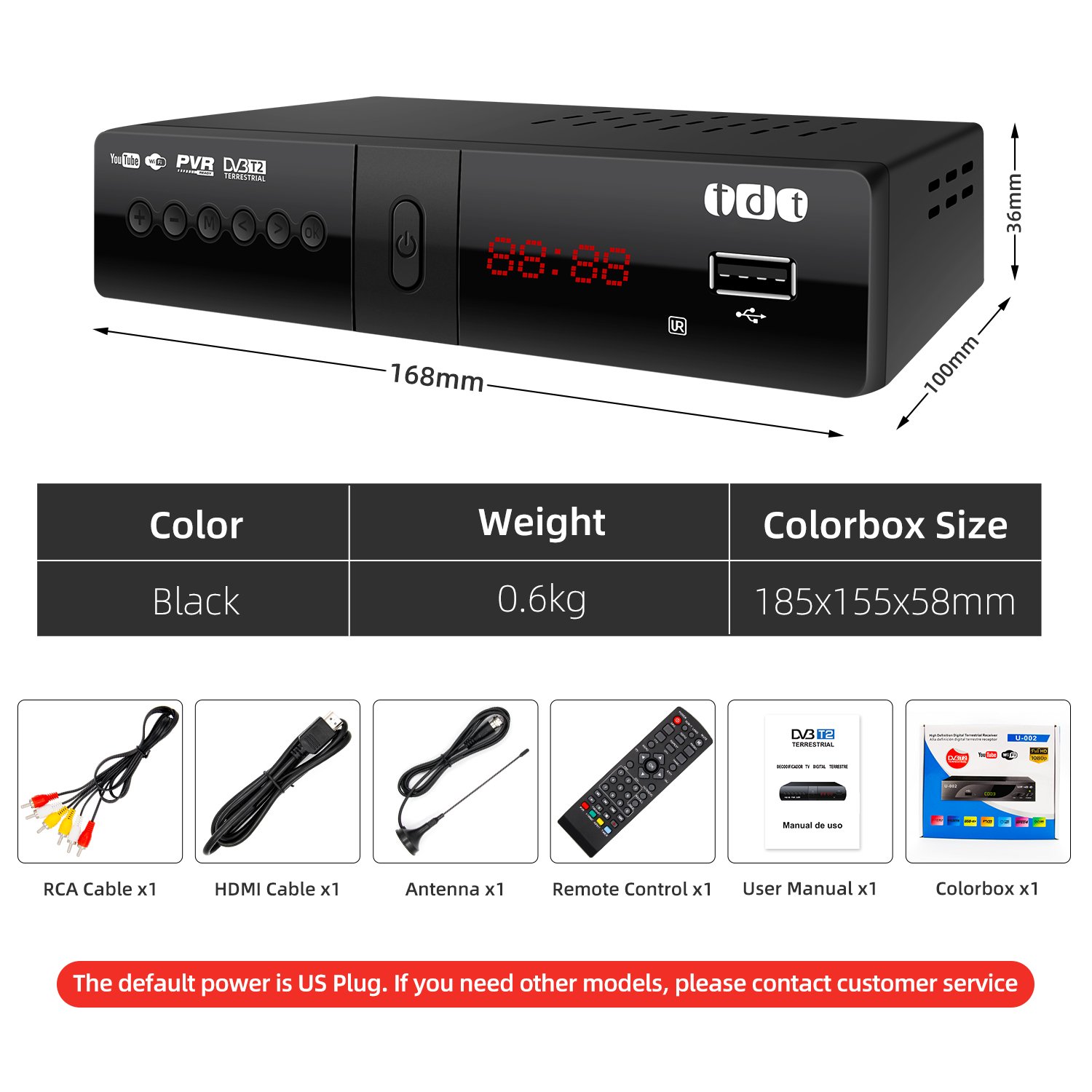 Signal Decoding Set Top Box Free to Air Channels HD 1080P Digital Converter Box with TV Tuner Set Top Box Tuner Decoder