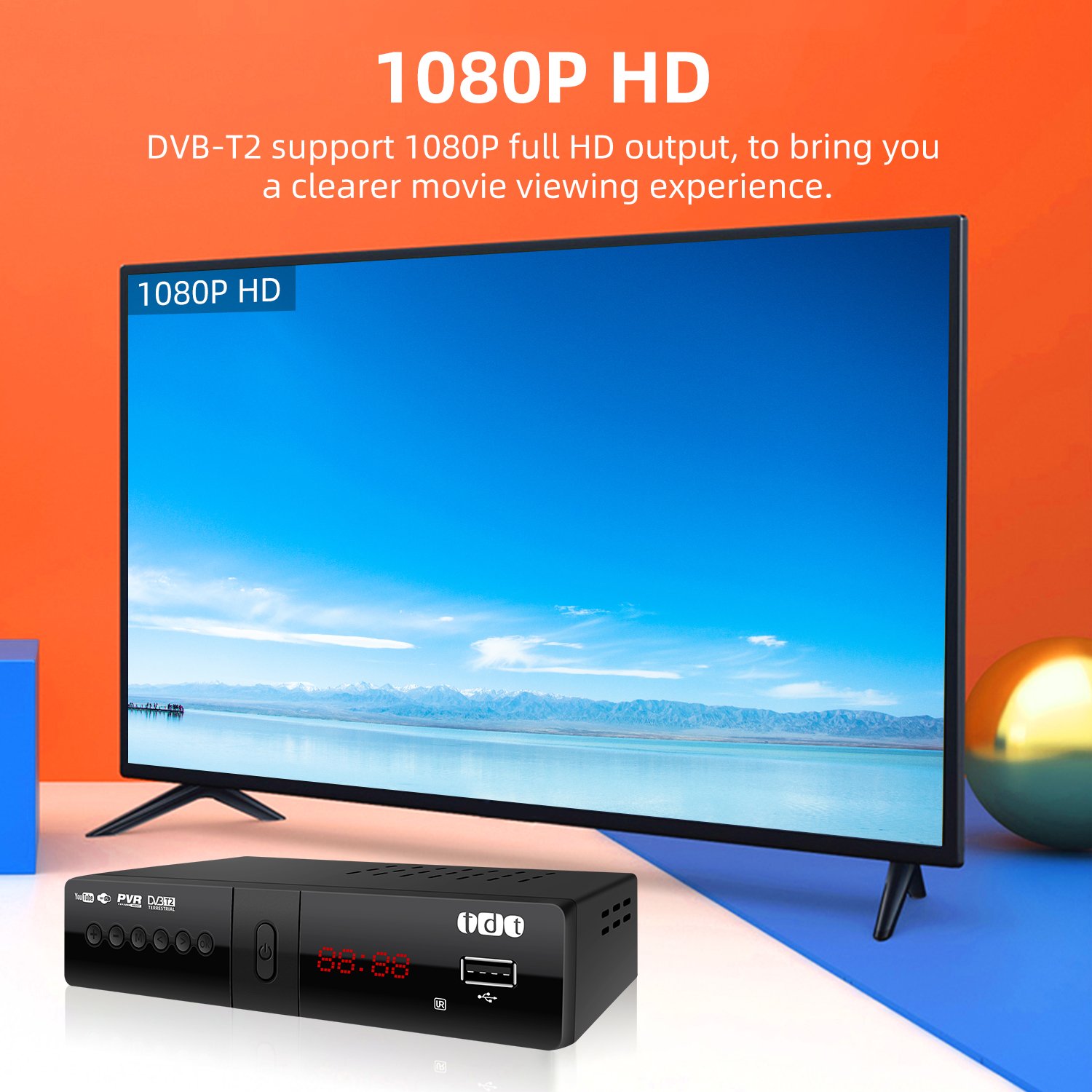 Signal Decoding Set Top Box Free to Air Channels HD 1080P Digital Converter Box with TV Tuner Set Top Box Tuner Decoder