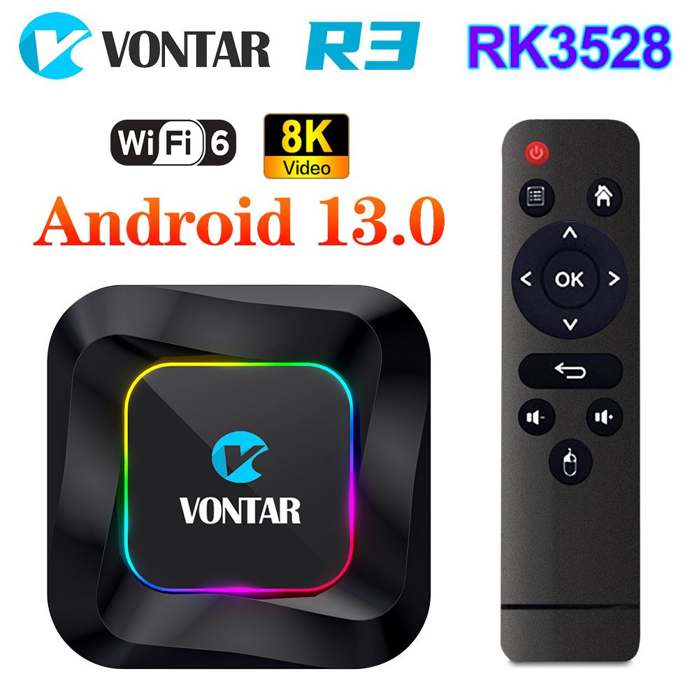 Vontar R3 Android 13 Smart TV Box Support 8K Video HDR10 RK3528 Chip WIFI6 BT5.0 Android TV Box 2024 Set Top Box