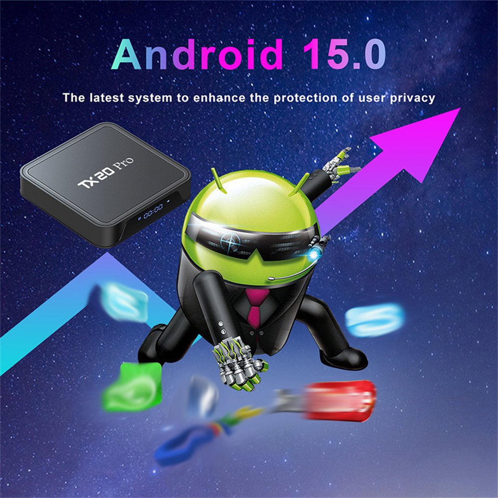 TX20 Pro Android 15 Allwinner H313 Quad Core 8K Video Decoding 16G 256G Remote 5G 2.4G Dual Wifi BT5.2 Set Top Box