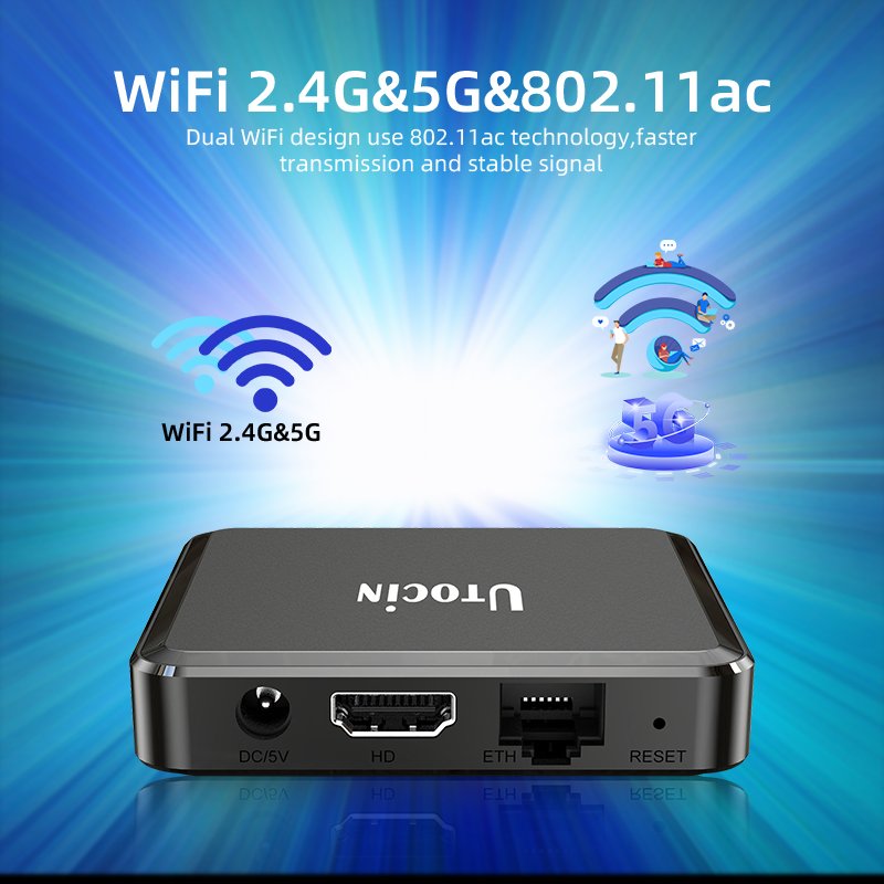 2024 New Utocin IPTV Box Future TV Android 11 Smart 4K tv box 2GB 16GB ROM Dual Wifi Set Top Box
