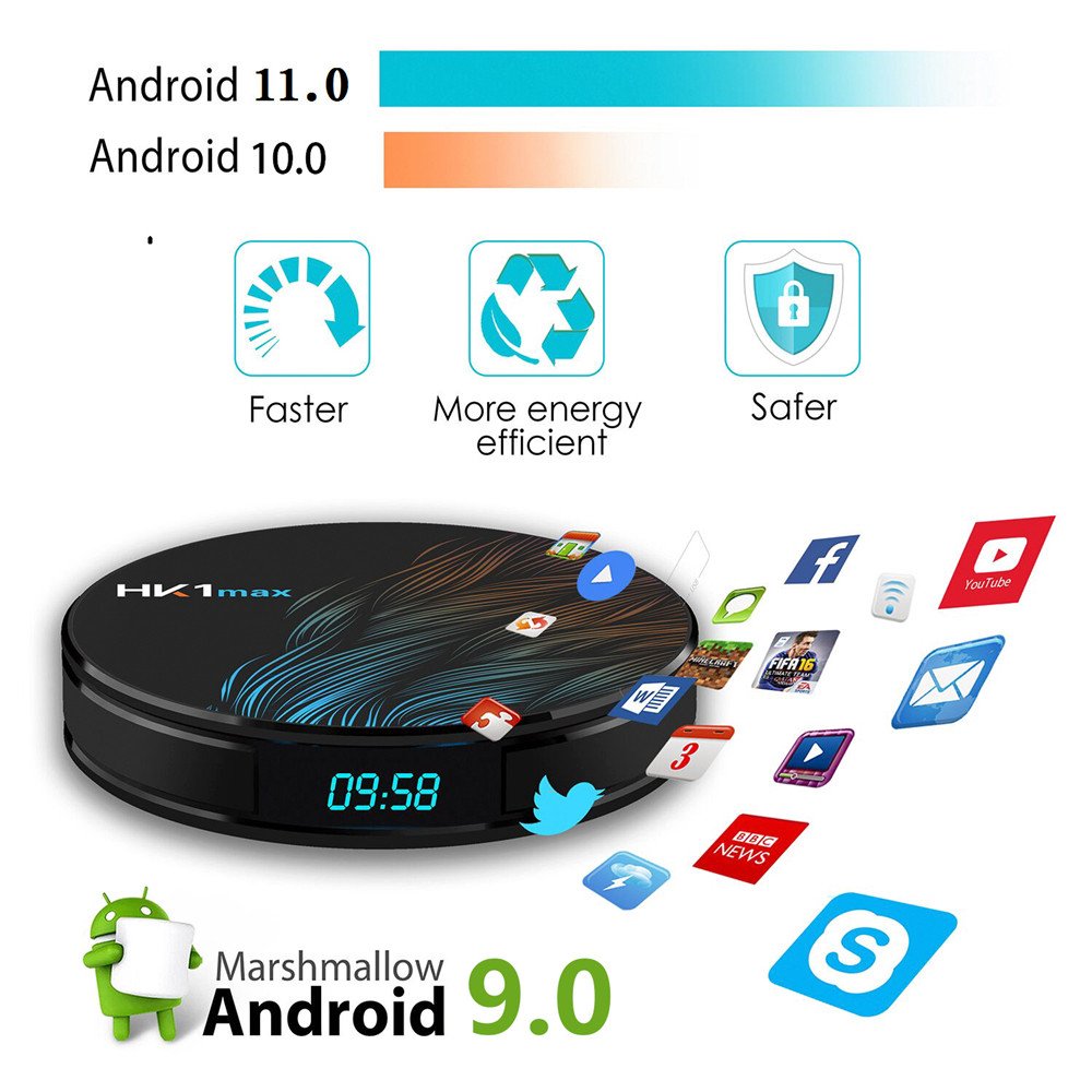 HK1 MAX Smart Android 11 TV Box RK3318 4GB RAM 64GB 32GB ROM 2.4G/5G Wifi BT 4.0 RK Quad Core Set-Top Box
