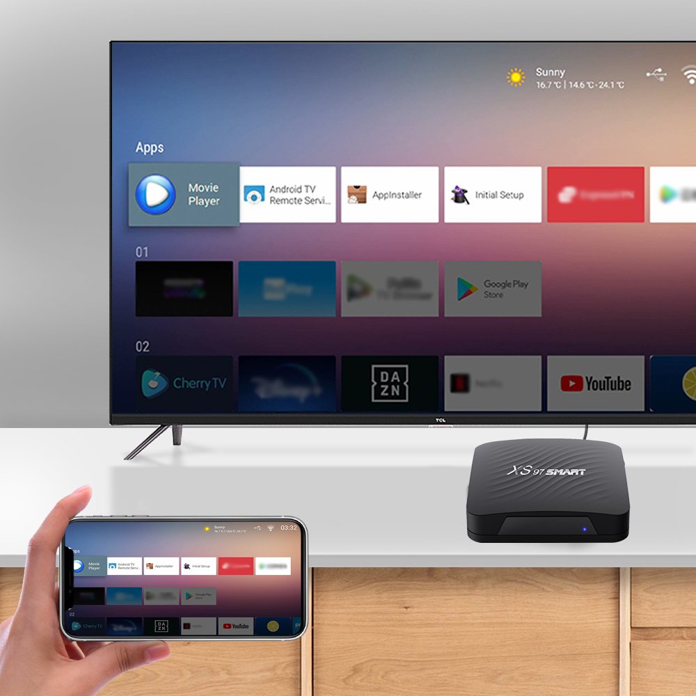 Customized XS97 Smart 4k Set-top Box 4GB 32GB BT 5.0 Amlogic S905y4 AV1 Ott Tvbox Smart 4k Iptv Box Android Tv Box