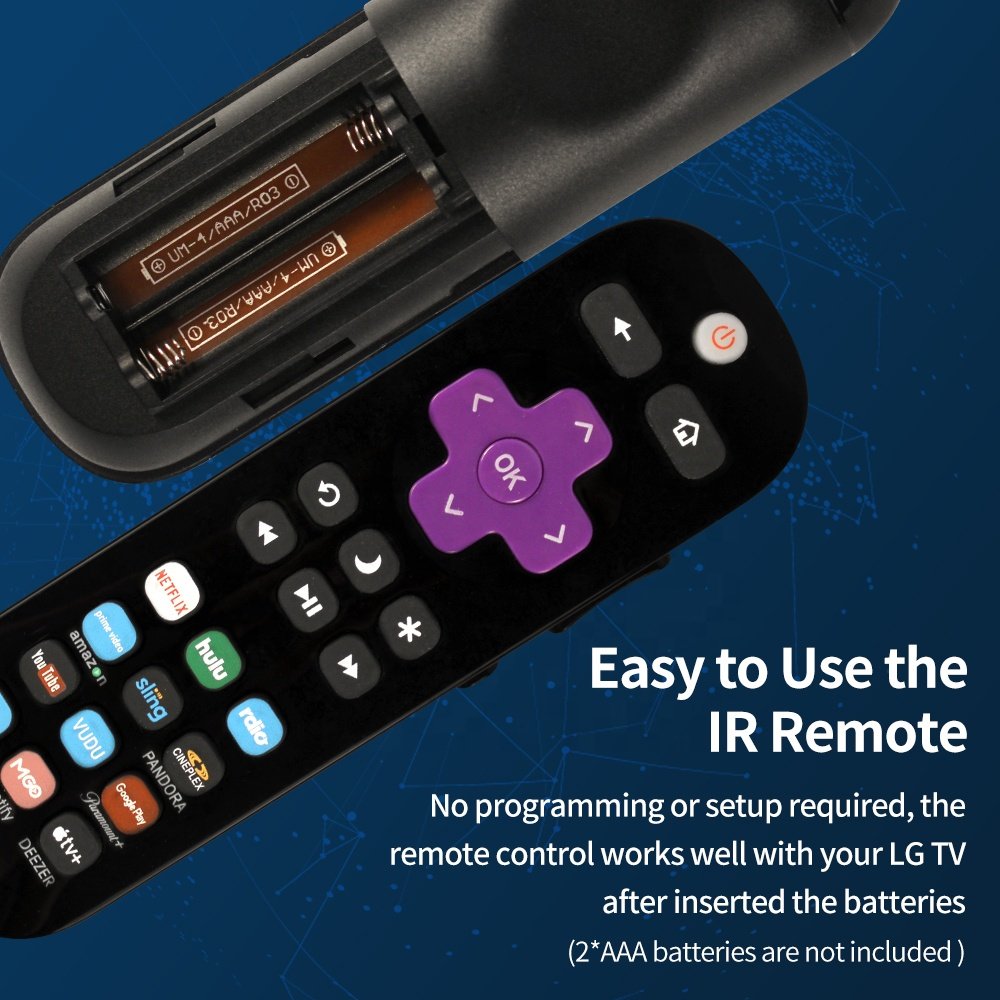 Universal Smart Remote Control RC290 Fit for Roku TV Box stick Carton Box CE Home Appliances LED Touch Control,Black Color