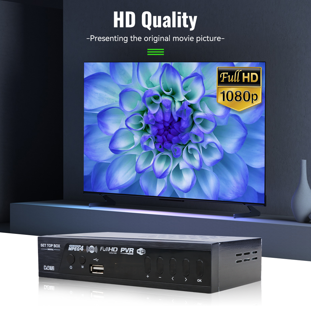 Cheapest DVB T2 STB TV Receiver Decoder FTA WIFI MPEG4 EPG Digital Set Top Box
