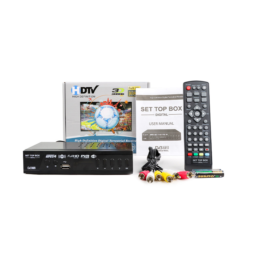 Cheapest DVB T2 STB TV Receiver Decoder FTA WIFI MPEG4 EPG Digital Set Top Box